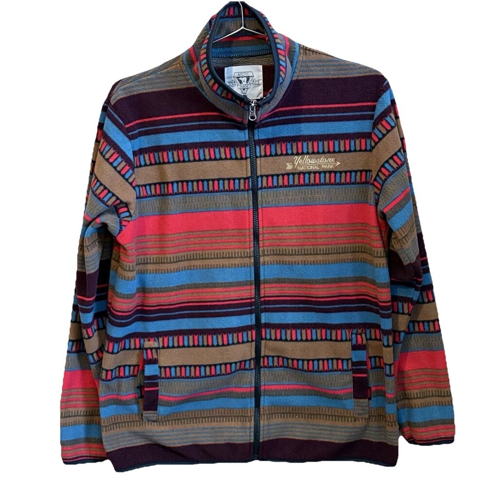 Arctic Image Men’s S Striped Full Zip Jacket Yellowstone National Park Aztec